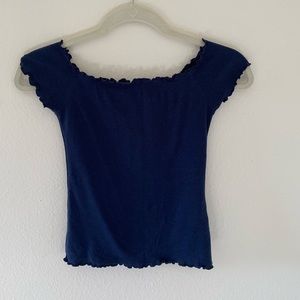 Hollister ✨ blue ruffle crop top